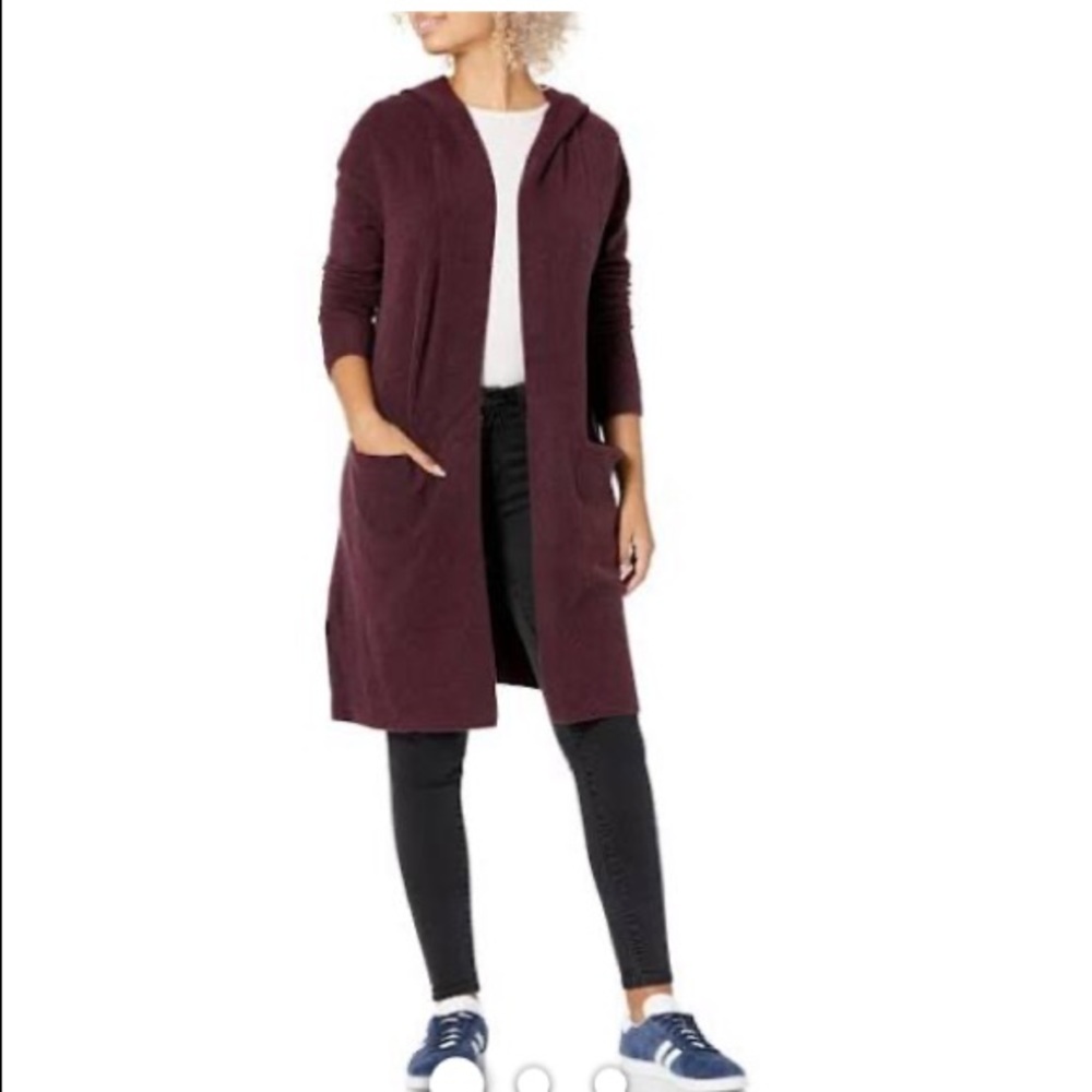 GOODTHREADS Women’s Mid-Gauge Stretch Hooded Cardigan - Picture 9 of 9